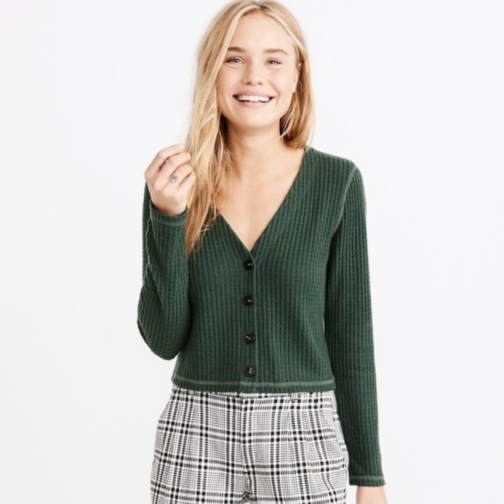 Abercrombie & Fitch Cozy Waffle Button-Up
